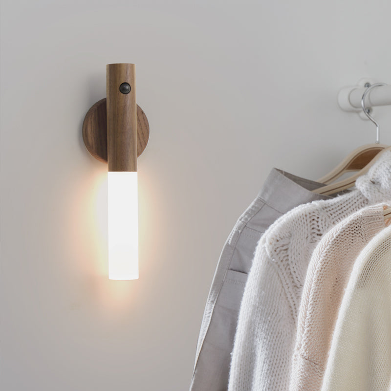 Sensor Wandlampe Dunkel Holz 2er-Pack