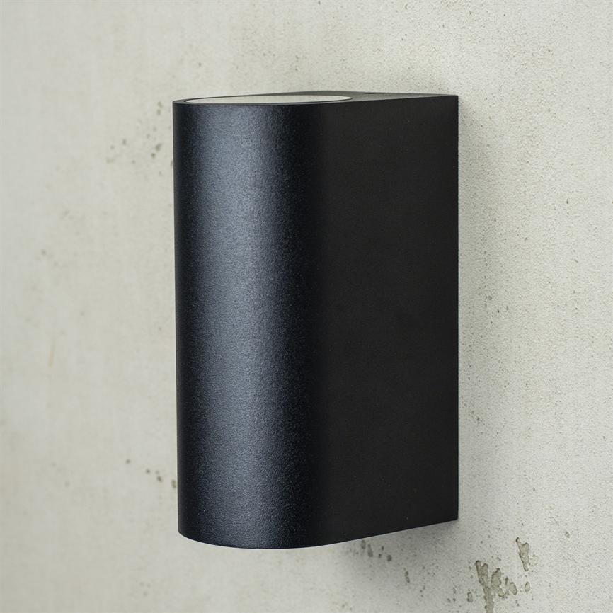 Læsø Außenwandlampe mit Licht nach oben und unten – Schwarz