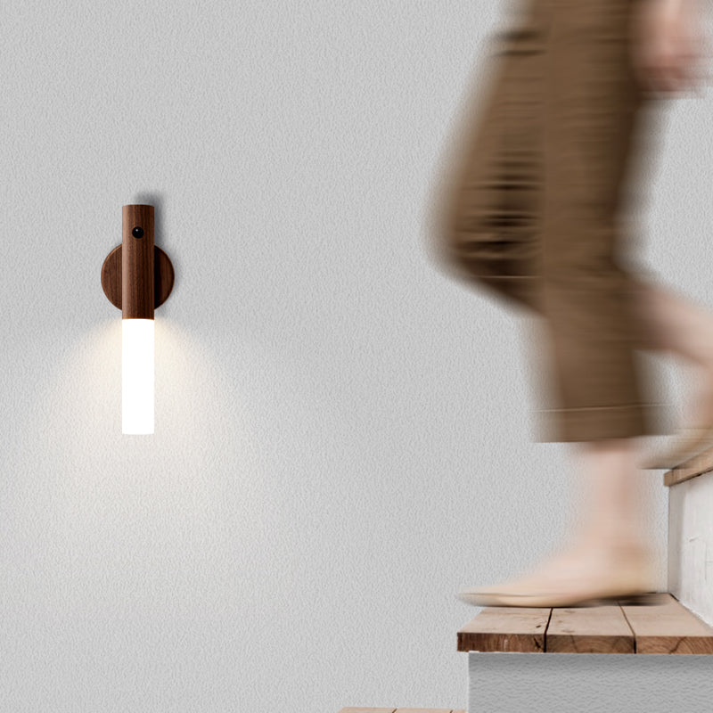 Sensor Wandlampe Dunkel Holz 2er-Pack