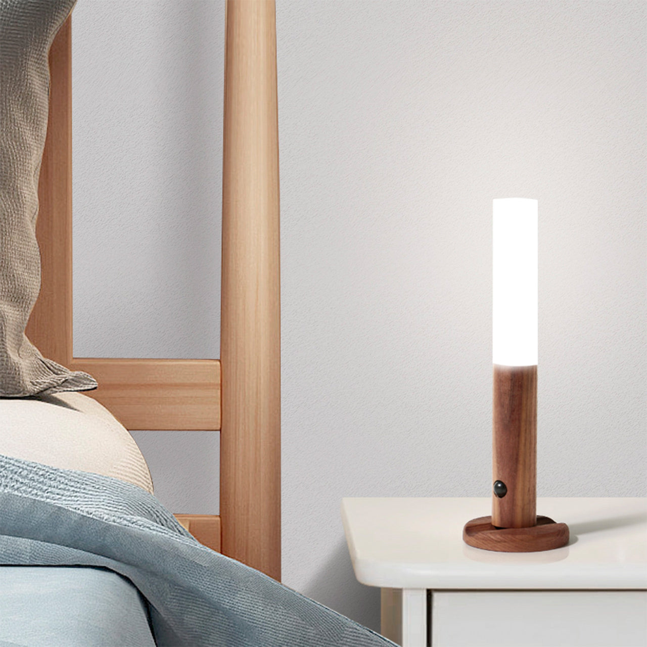 Sensor Wandlampe Dunkel Holz 2er-Pack