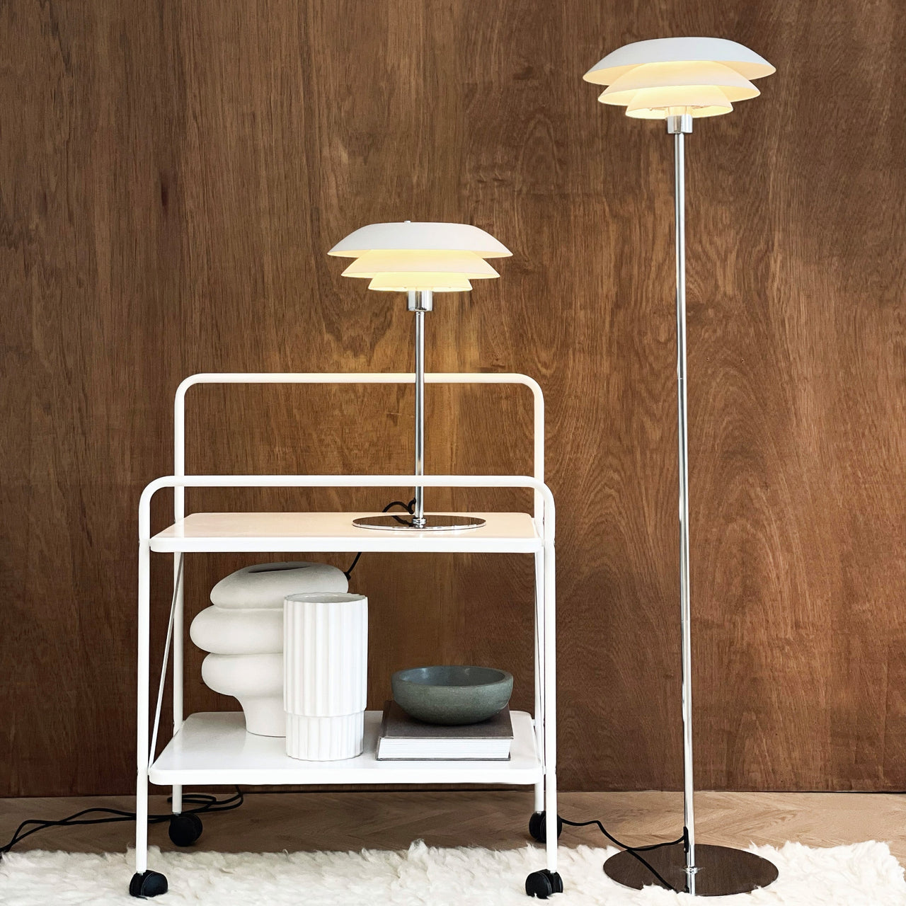 DL31 Special Edition Stehlampe – Weiß/Chrom