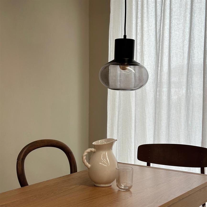 Firenze Pendelleuchte – Rauchglas/Schwarz