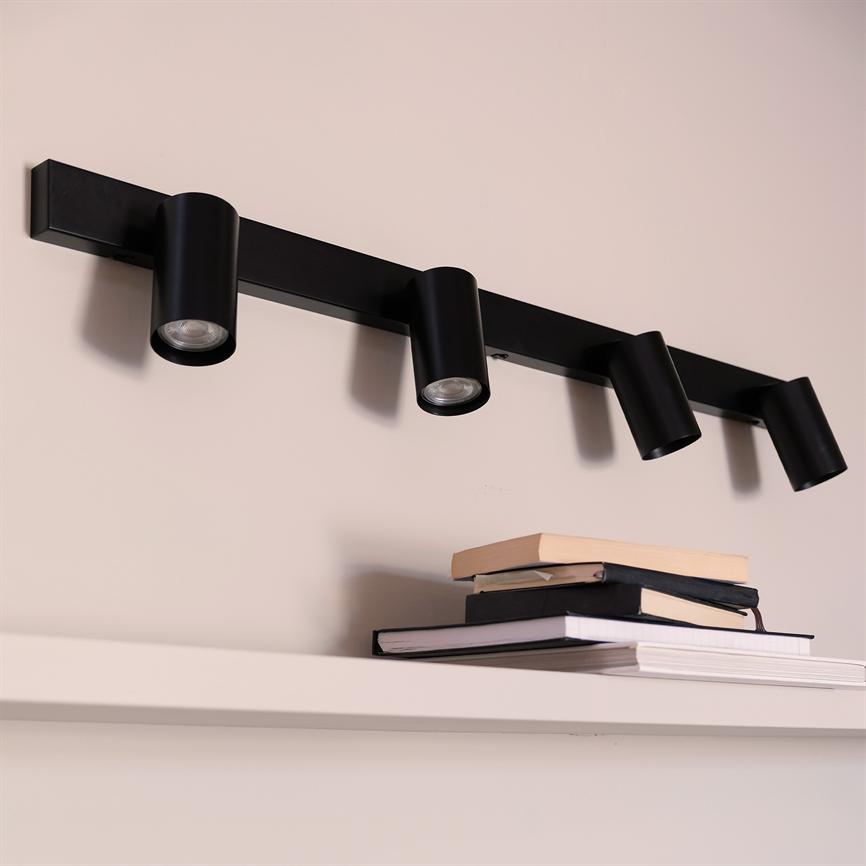 Modern Deckenschiene 4 Spots – Schwarz