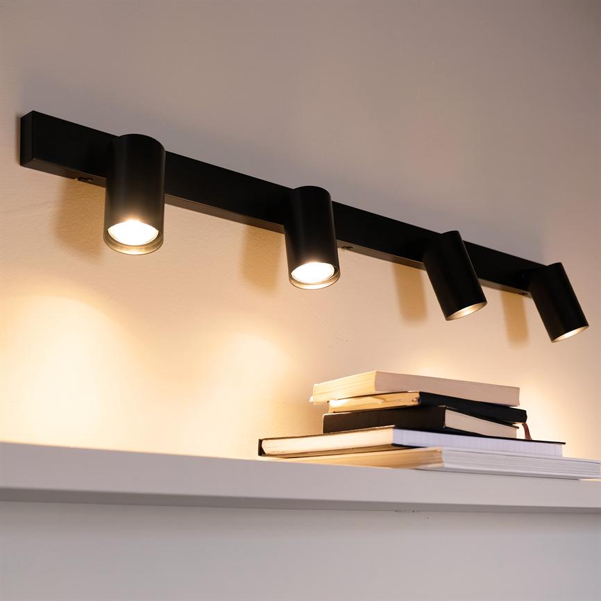 Modern Deckenschiene 4 Spots – Schwarz