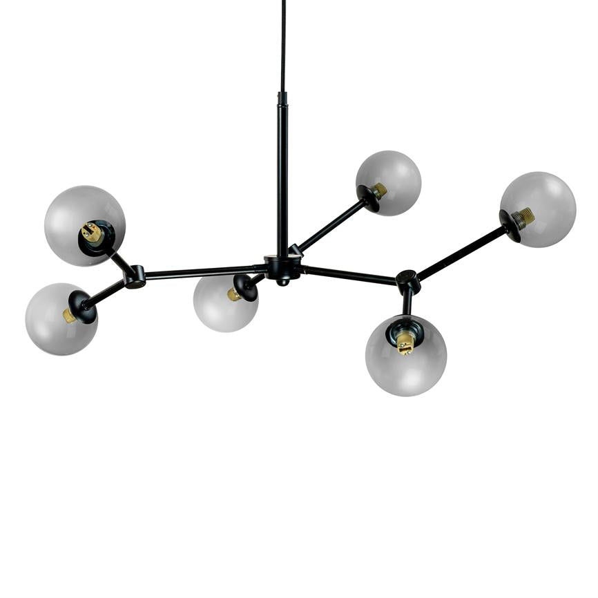 Space Kronleuchter – Rauchglas