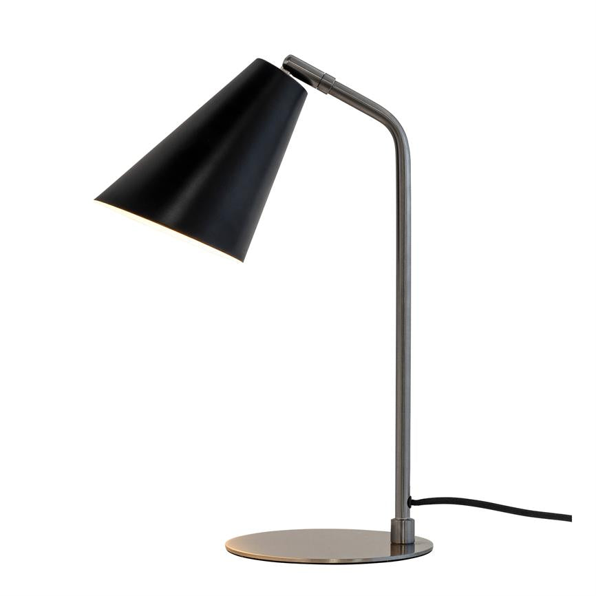 Oswald Tischlampe – Schwarz/Gebürsteter Stahl