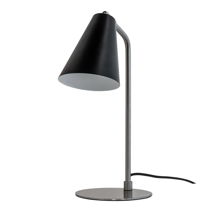 Oswald Tischlampe – Schwarz/Gebürsteter Stahl