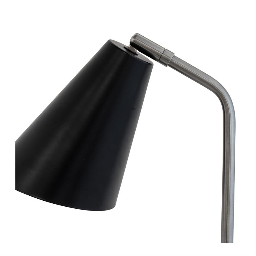 Oswald Tischlampe – Schwarz/Gebürsteter Stahl