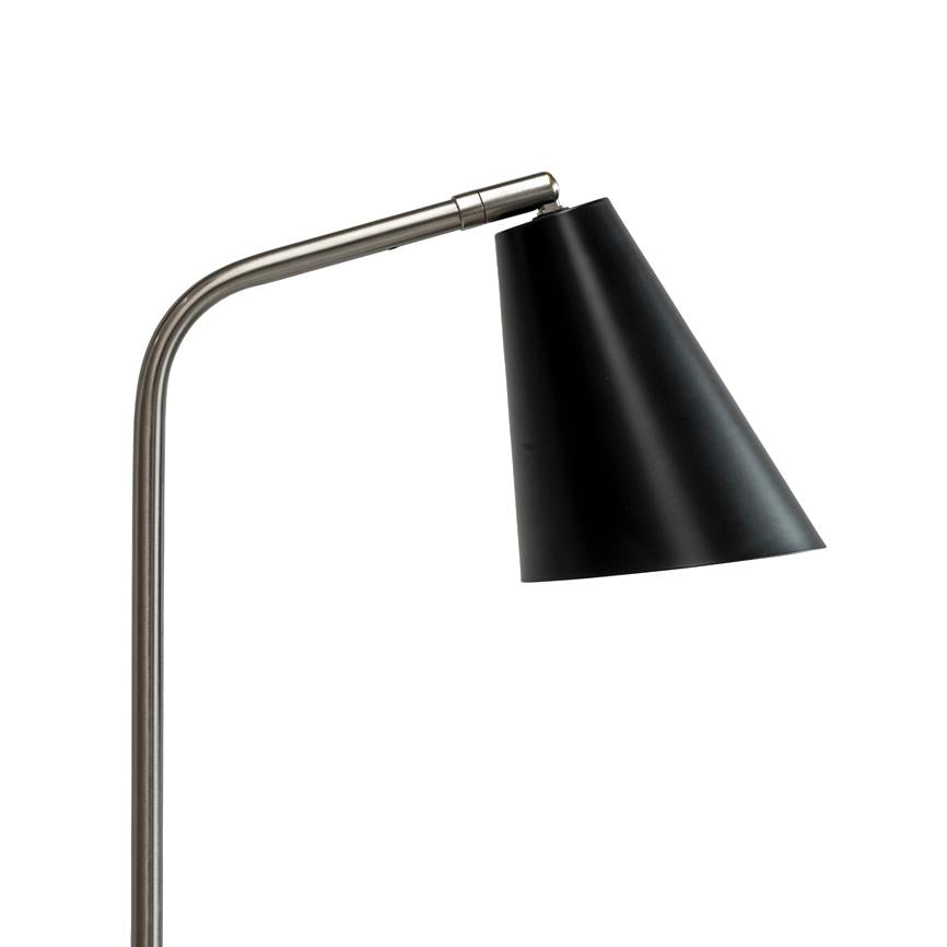 Oswald Stehlampe – Schwarz/Gebürsteter Stahl