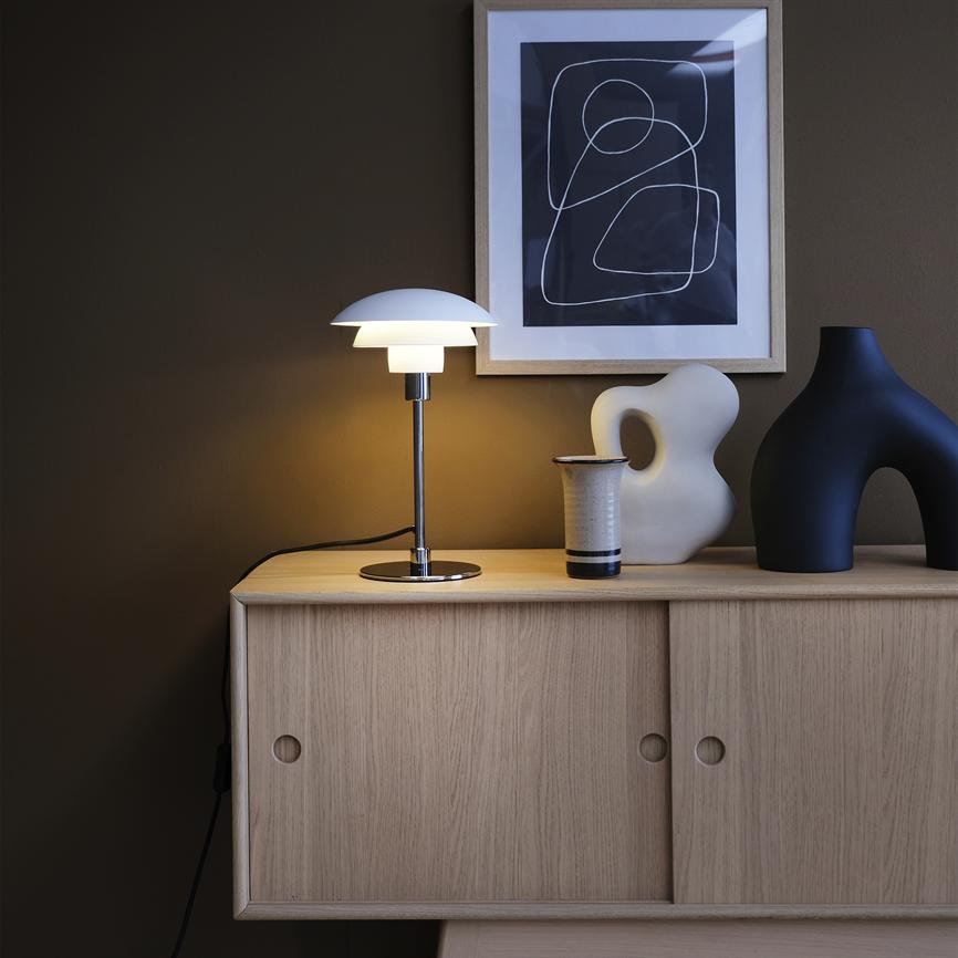 Morph Tischlampe Ø21 – Weiß/Chrom – Ansicht 2