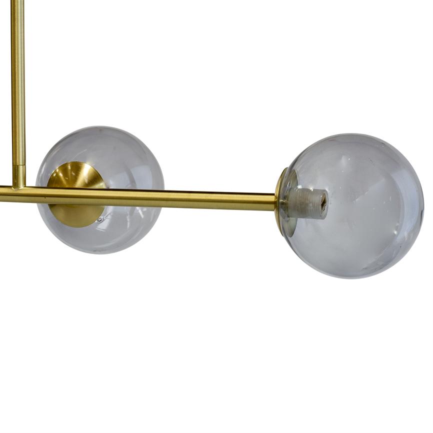 Clark Langtisch-Pendelleuchte – Rauchglas/Messing – Ansicht 4