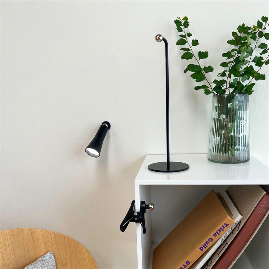 4in1 Wiederaufladbare Tischlampe – Schwarz