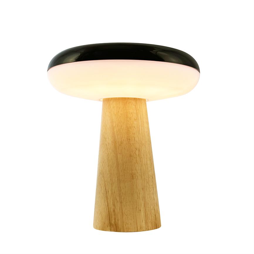 2 Ways LED Wiederaufladbar Tischlampe- Schwarz/Holz