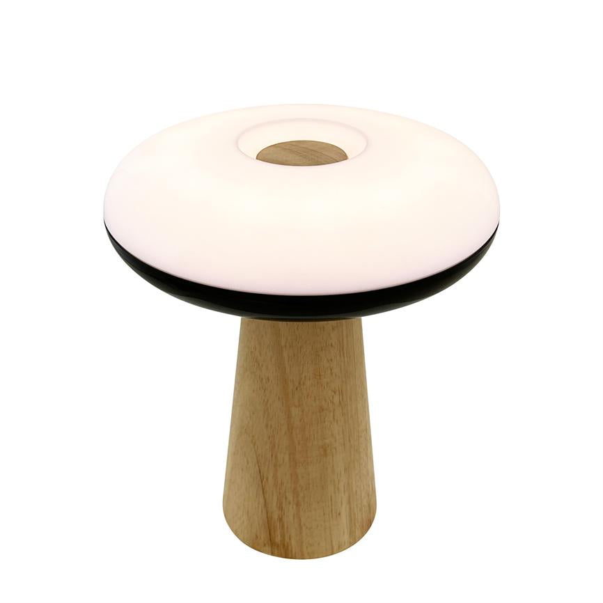2 Ways LED Wiederaufladbar Tischlampe- Schwarz/Holz