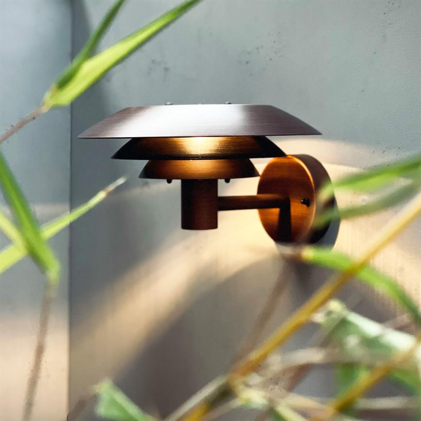 DL25 Außenwandlampe Antik-Look – Gebürstet Kupfer