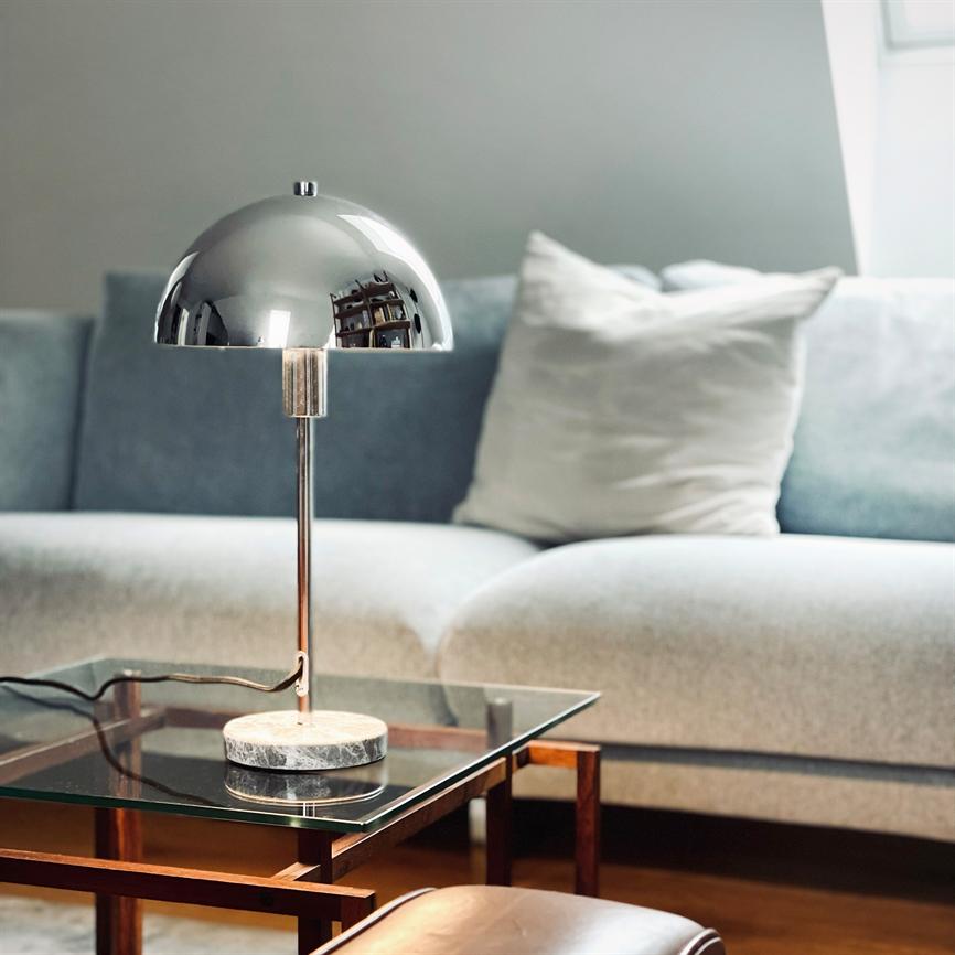 Stockholm Tischlampe – Chrom/Marmor