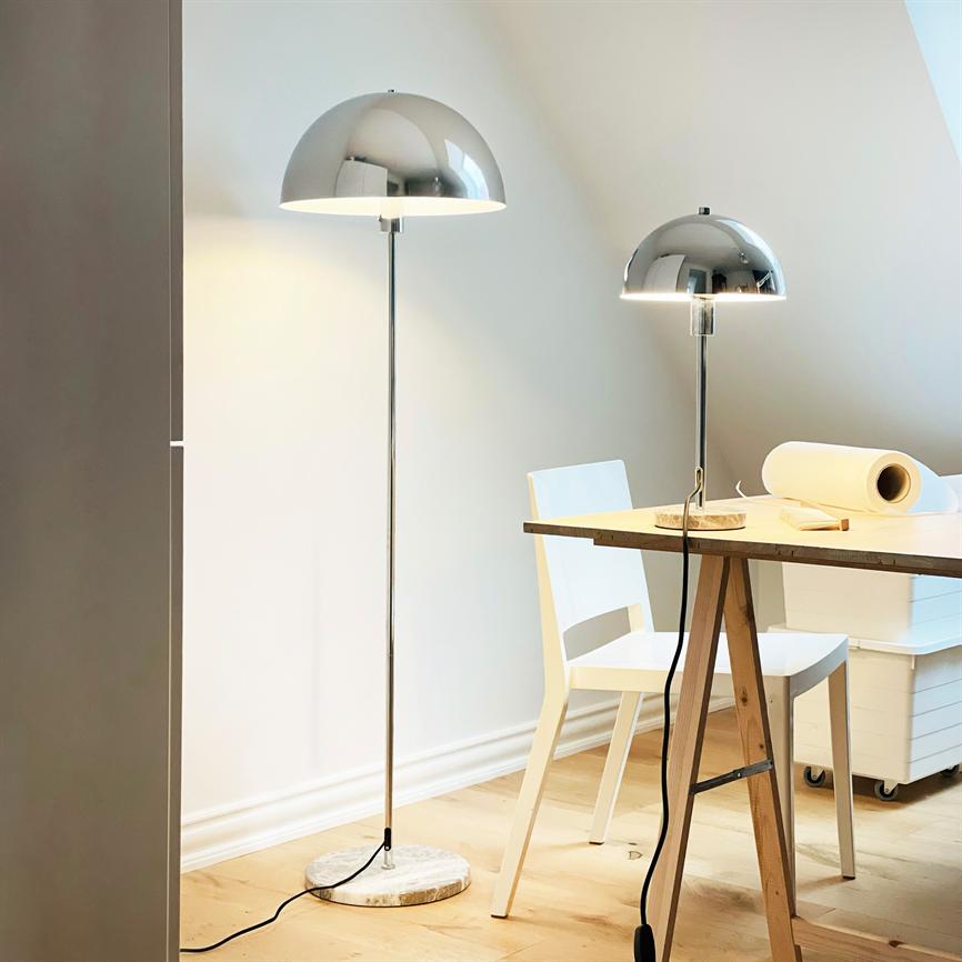 Stockholm Tischlampe – Chrom/Marmor