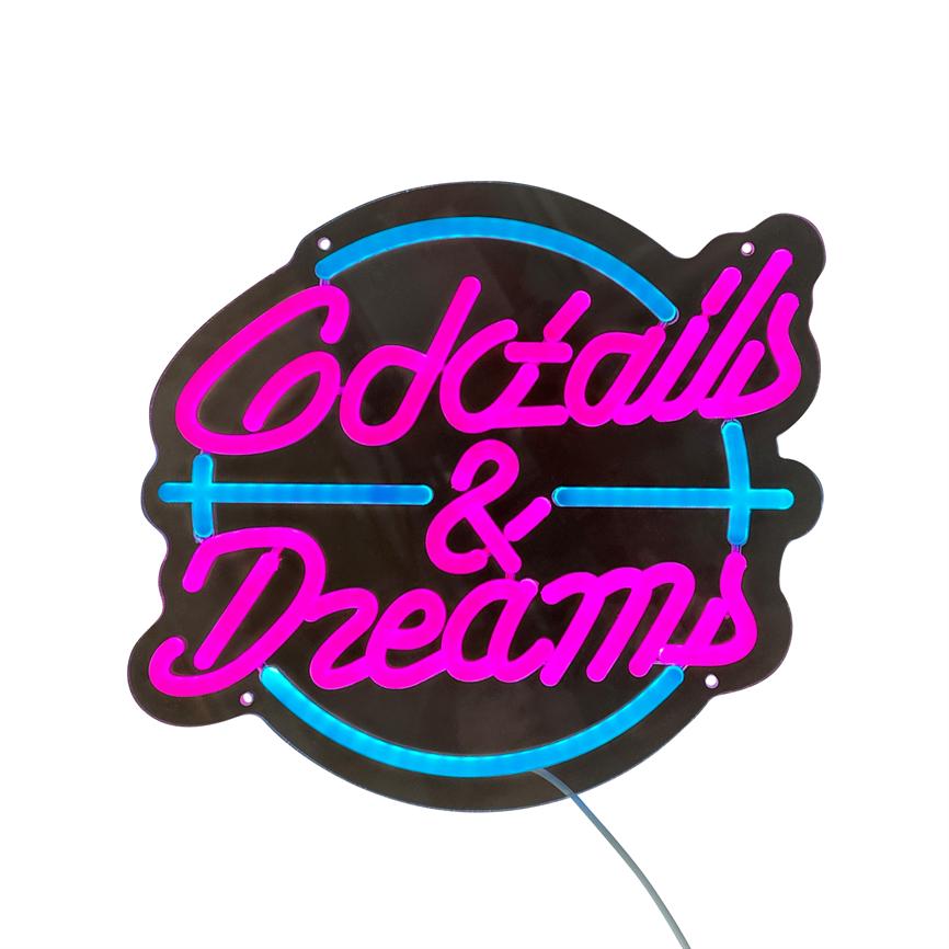 LED-Schild – Cocktails & Dreams