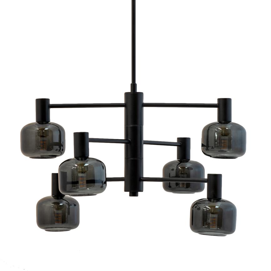ARP Kronleuchter – Schwarz/Rauchglas