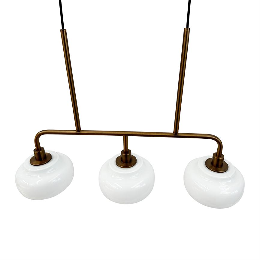 Ossett Langtisch-Pendelleuchte – Opal/Bronze
