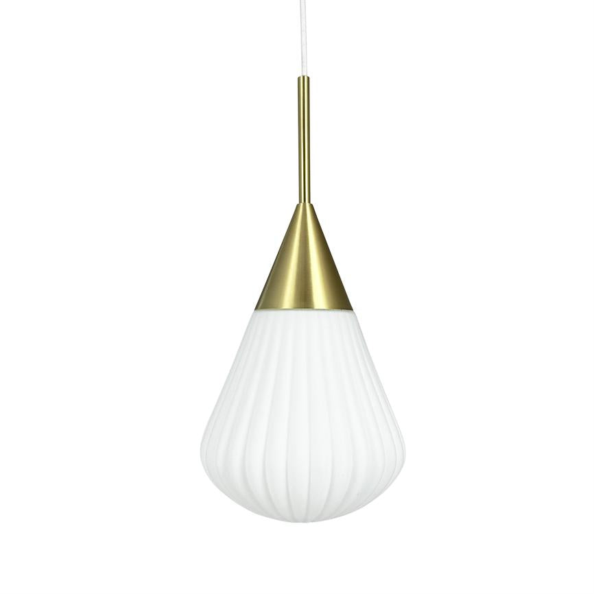 Ballon Pendelleuchte Klein – Opal/Messing