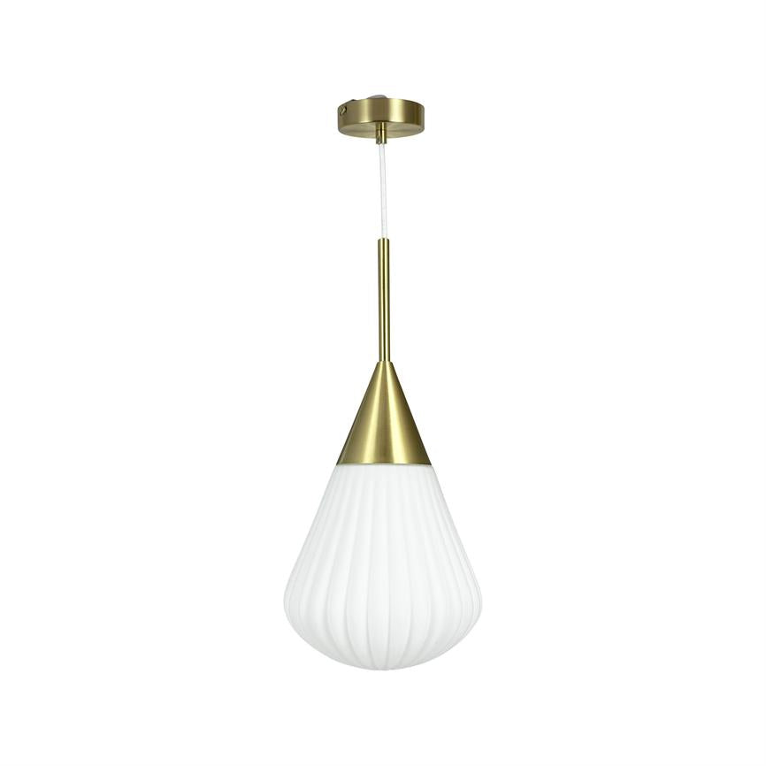 Ballon Pendelleuchte Klein – Opal/Messing