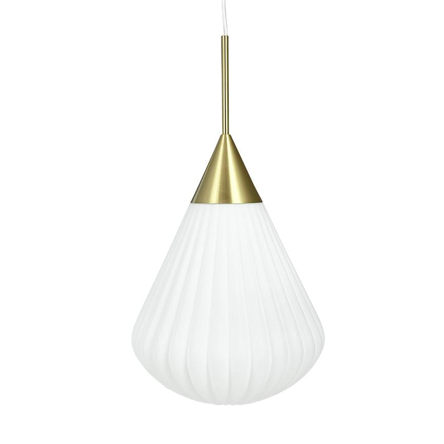 Ballon Pendelleuchte Groß – Opal/Messing