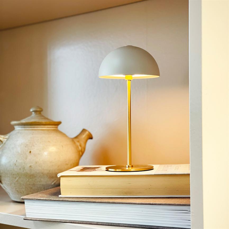 Along LED Mini Tischlampe – Beige/Messing – Ansicht 2