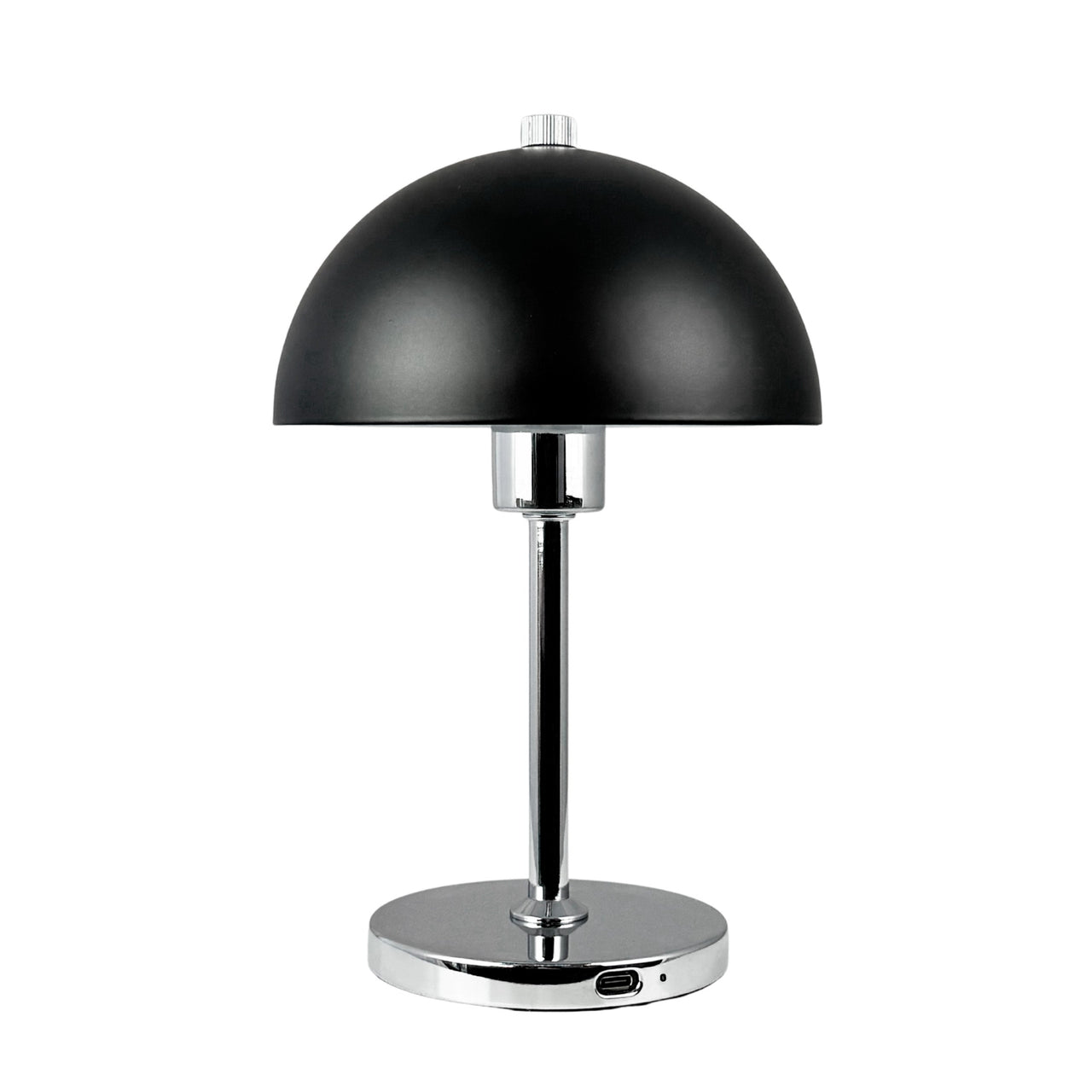 Malmø LED Wiederaufladbare Tischlampe – Schwarz/Chrom