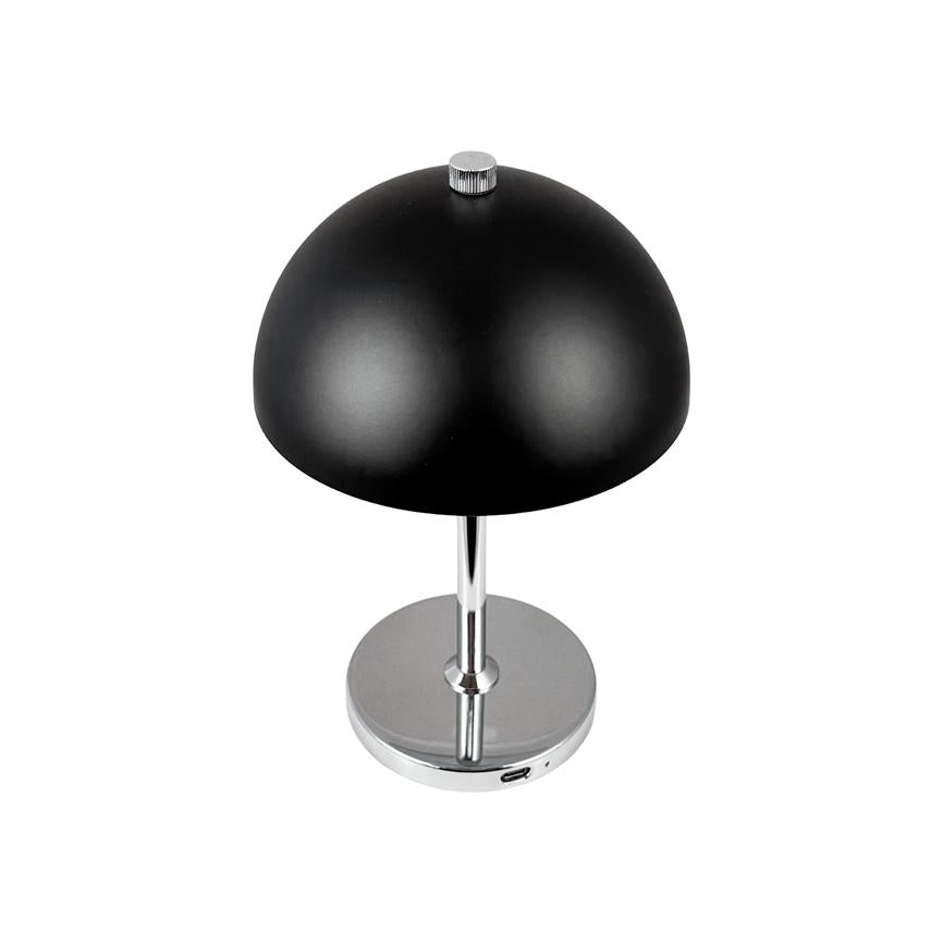 Malmø LED Wiederaufladbare Tischlampe – Schwarz/Chrom