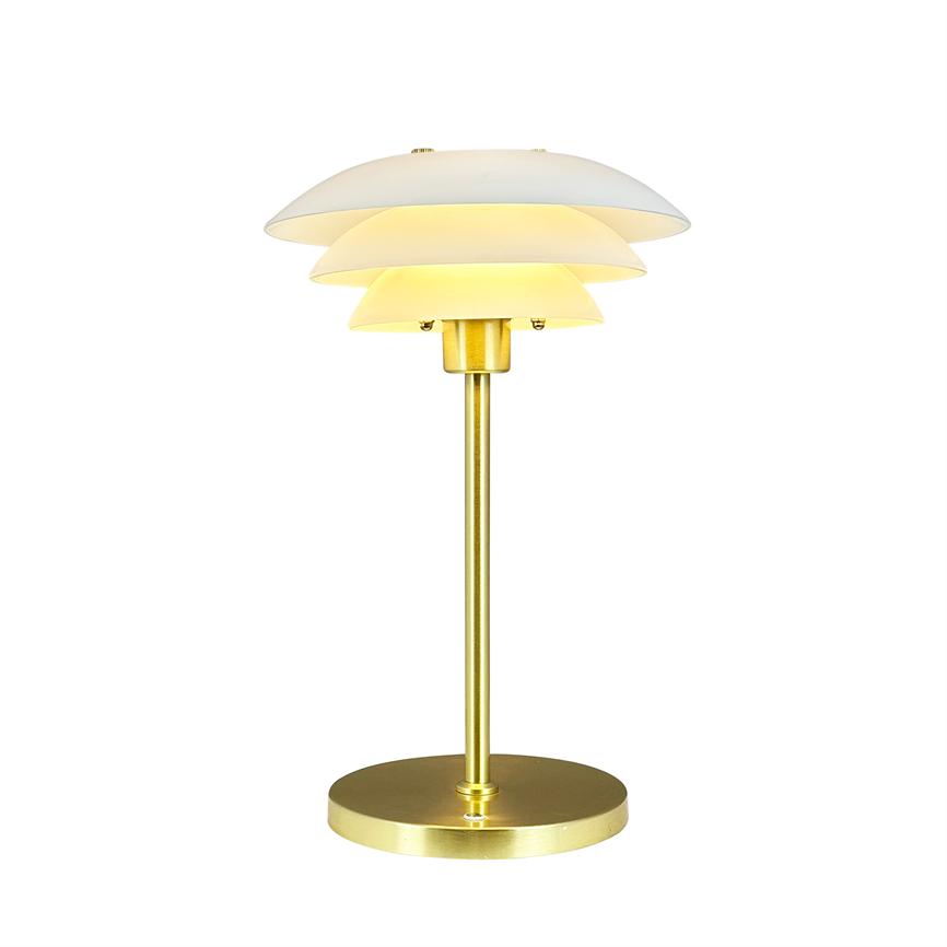 DL20 LED Wiederaufladbare Tischlampe – Opal/Messing