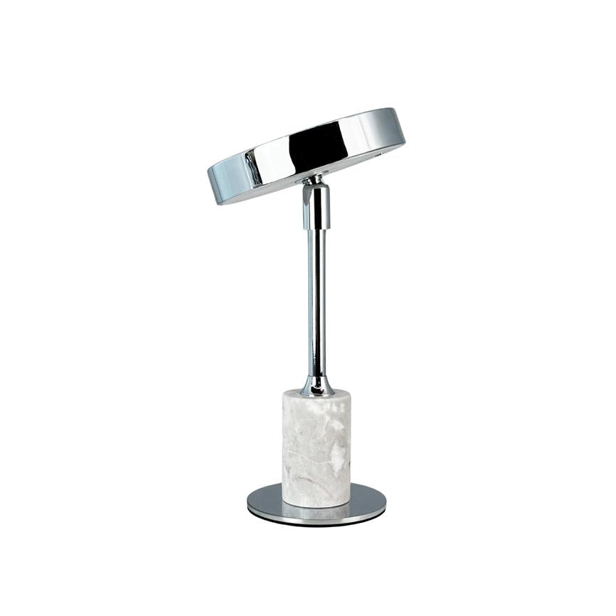 Starlight LED Mini Wiederaufladbare Tischlampe – Chrom/Grau Marmor