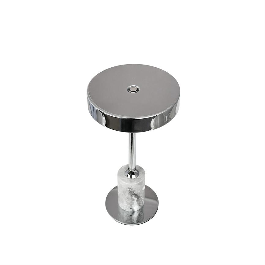 Starlight LED Mini Wiederaufladbare Tischlampe – Chrom/Grau Marmor