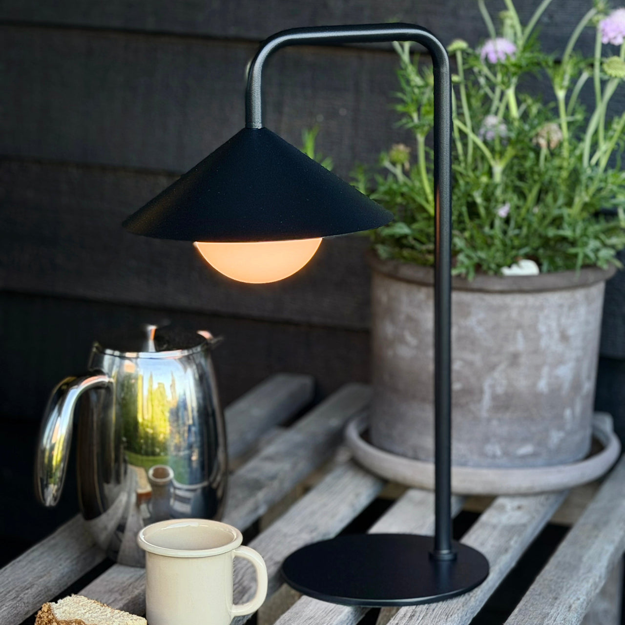 Nova Außen Tischlampe Mit Lichtkugel und Fernbedienung