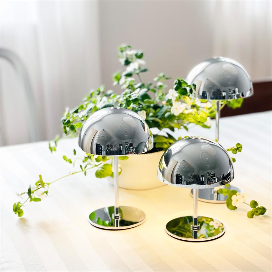 Along LED Mini Tischlampe 3 Stück – Chrom