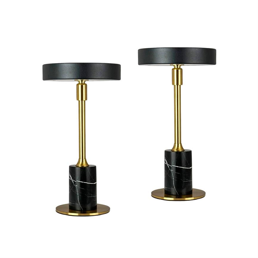Starlight LED Mini Wiederaufladbare Tischlampe 2 Stück – Schwarz/Marmor