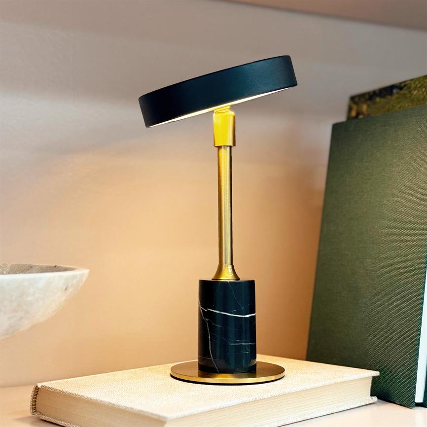 Starlight LED Mini Wiederaufladbare Tischlampe 2 Stück – Schwarz/Marmor – Ansicht 5