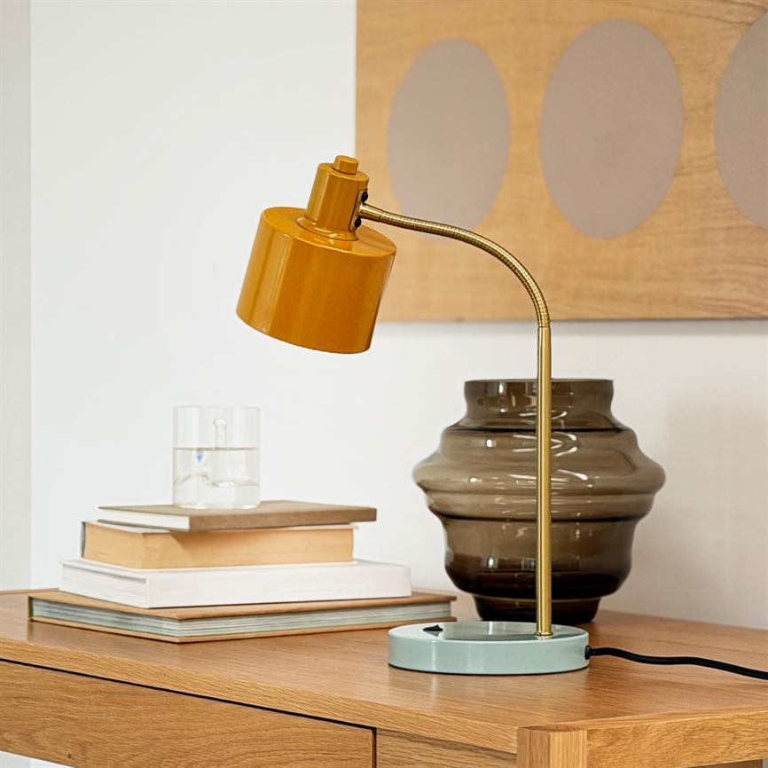 Ocean Tischlampe Flex – Curry/Türkis