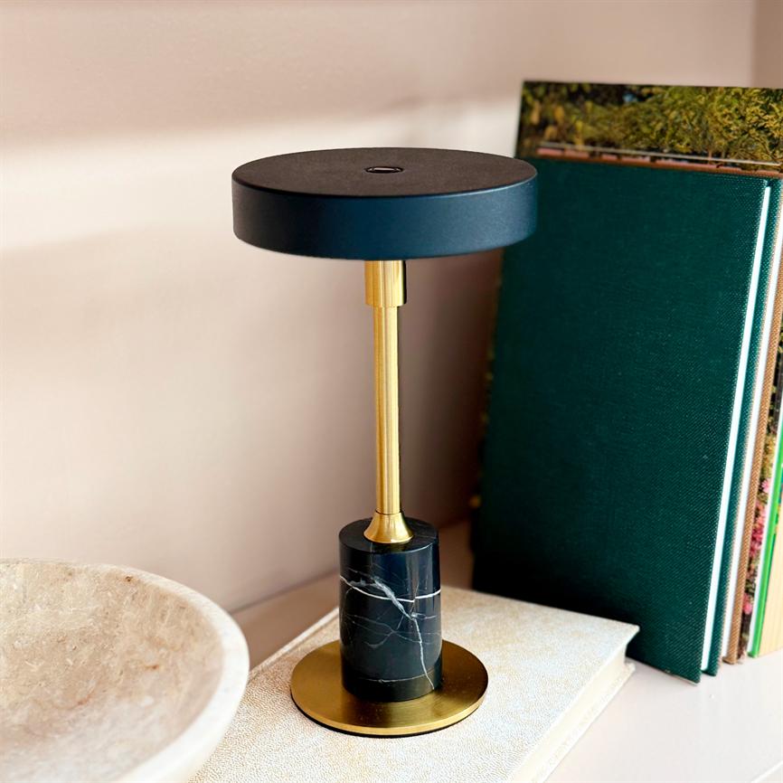 Starlight LED Mini Wiederaufladbare Tischlampe Schwarz Marmor – Schwarz