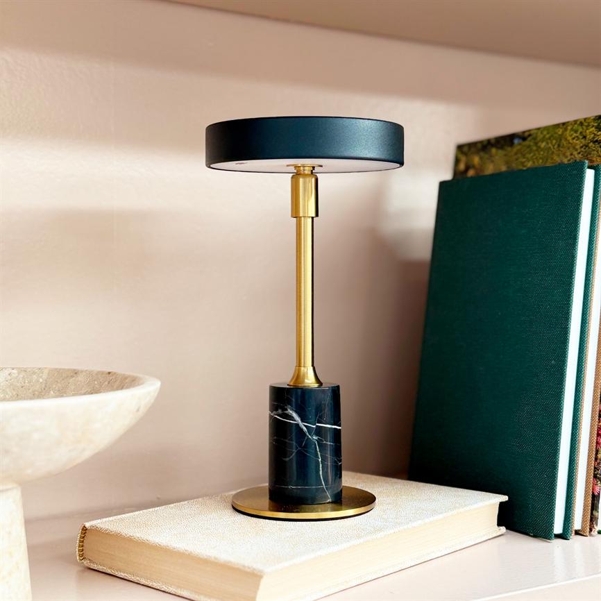 Starlight LED Mini Wiederaufladbare Tischlampe Schwarz Marmor – Schwarz