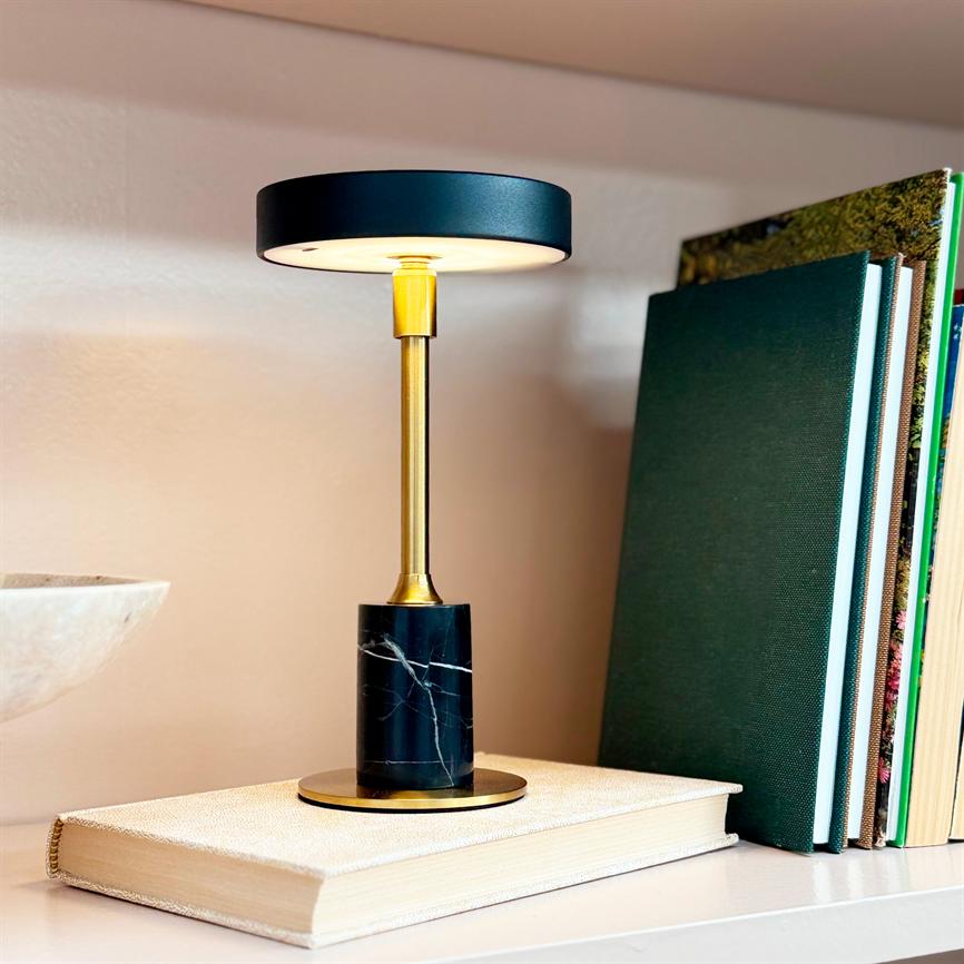 Starlight LED Mini Wiederaufladbare Tischlampe Schwarz Marmor – Schwarz