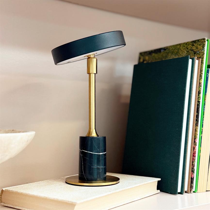 Starlight LED Mini Wiederaufladbare Tischlampe Schwarz Marmor – Schwarz
