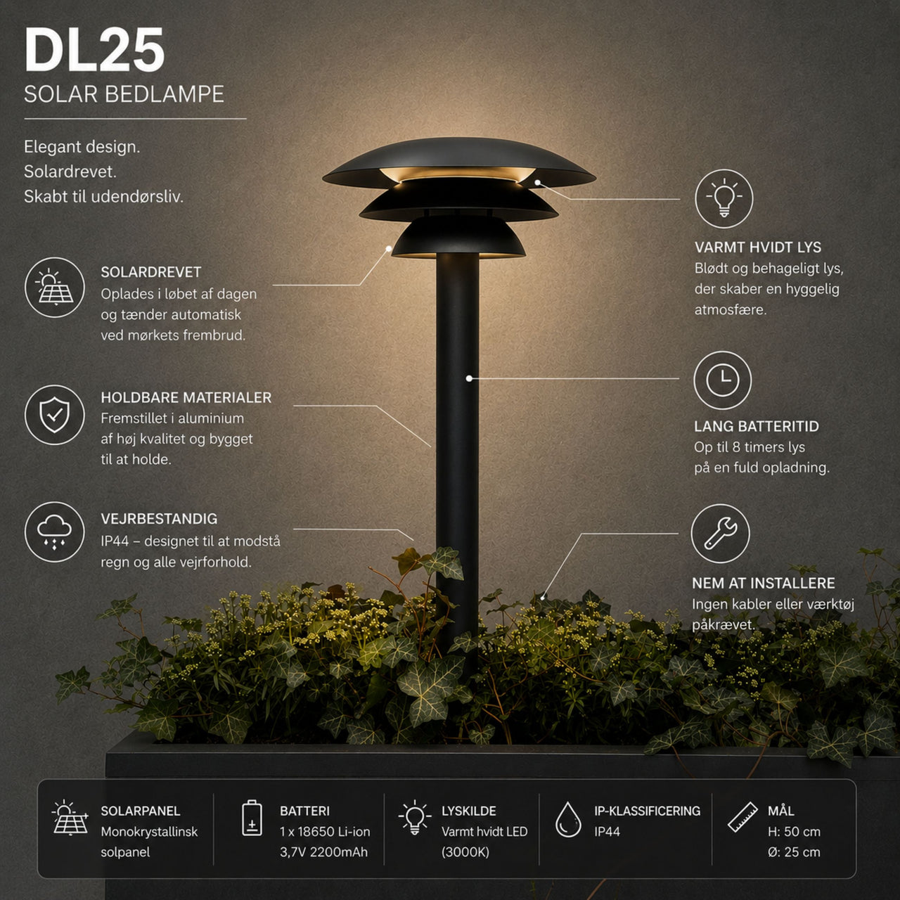 DL25 Solar Außen-Wegeleuchte