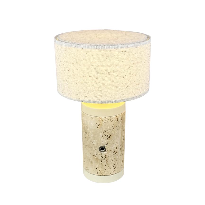 Mellow LED Wiederaufladbare Tischlampe -Travertin