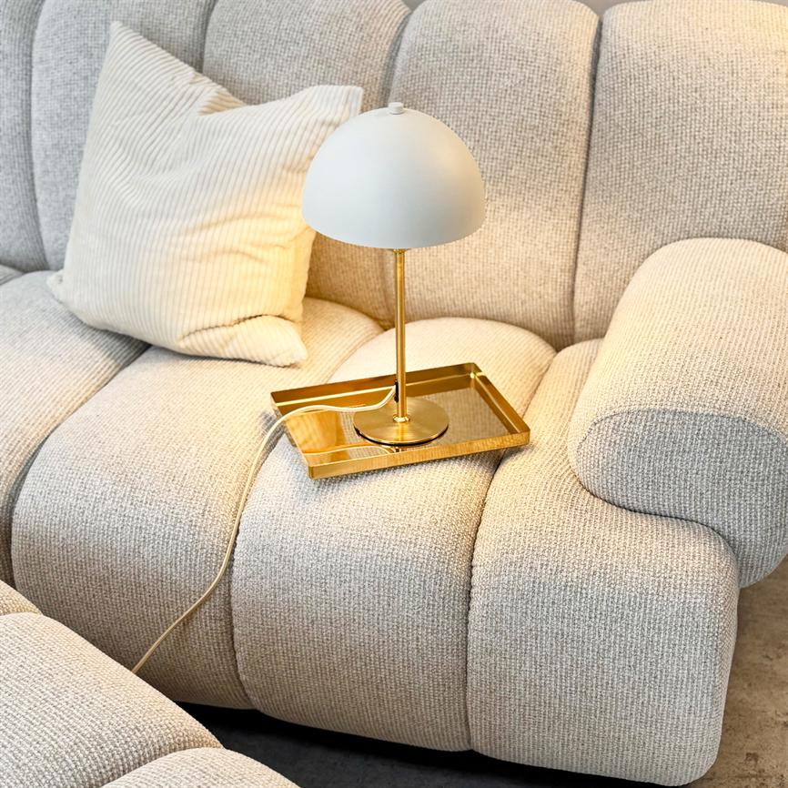 Stockholm Tischlampe – Weiß/Messing